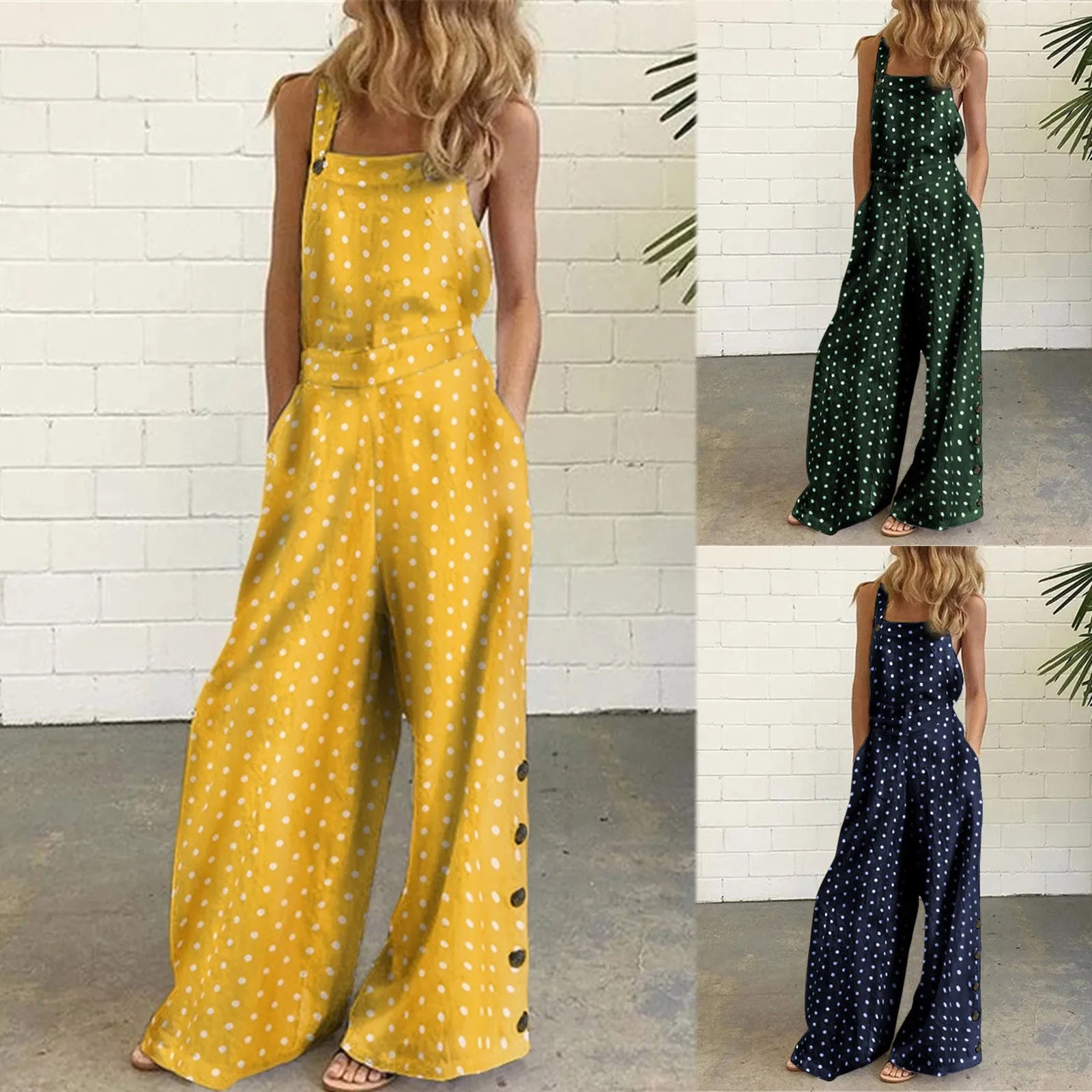 

Women Strap Loose Jumpsuit Summer Casual Wide Leg Pants Dungaree Bib Overalls Retro Oversized Playsuits Jumpsuits combinaisons