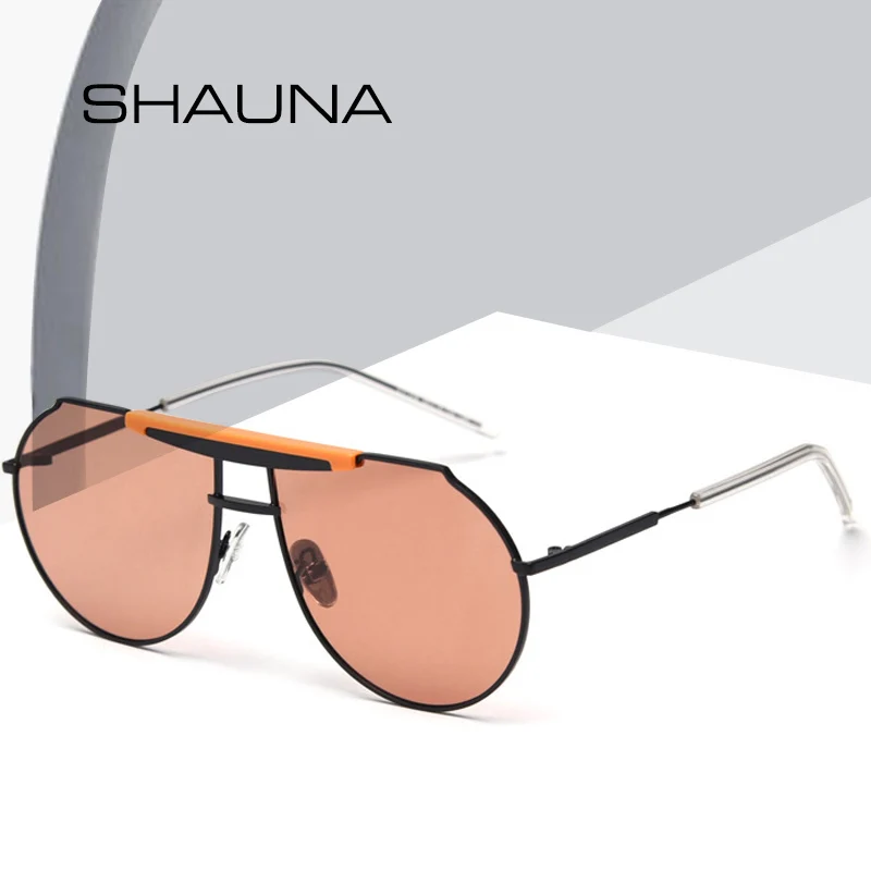 SHAUNA Ins, хит, трендовые, для женщин и мужчин, негабаритные, Круглые, поляризационные солнцезащитные очки, модные, неправильной формы, металлическая оправа, солнцезащитные очки
