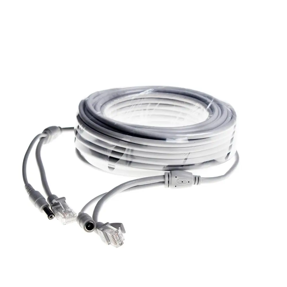 10 м/20 м/30 м дополнительно CCTV удлинитель Ethernet кабель RJ45+ DC 12 В мощность CCTV сети Lan кабель для NVR системы видеонаблюдения IP камеры