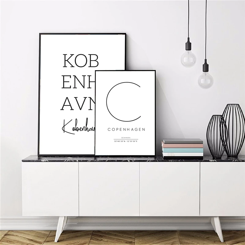Копенгагенская постер печать Датская спальня настенное искусство Картина на