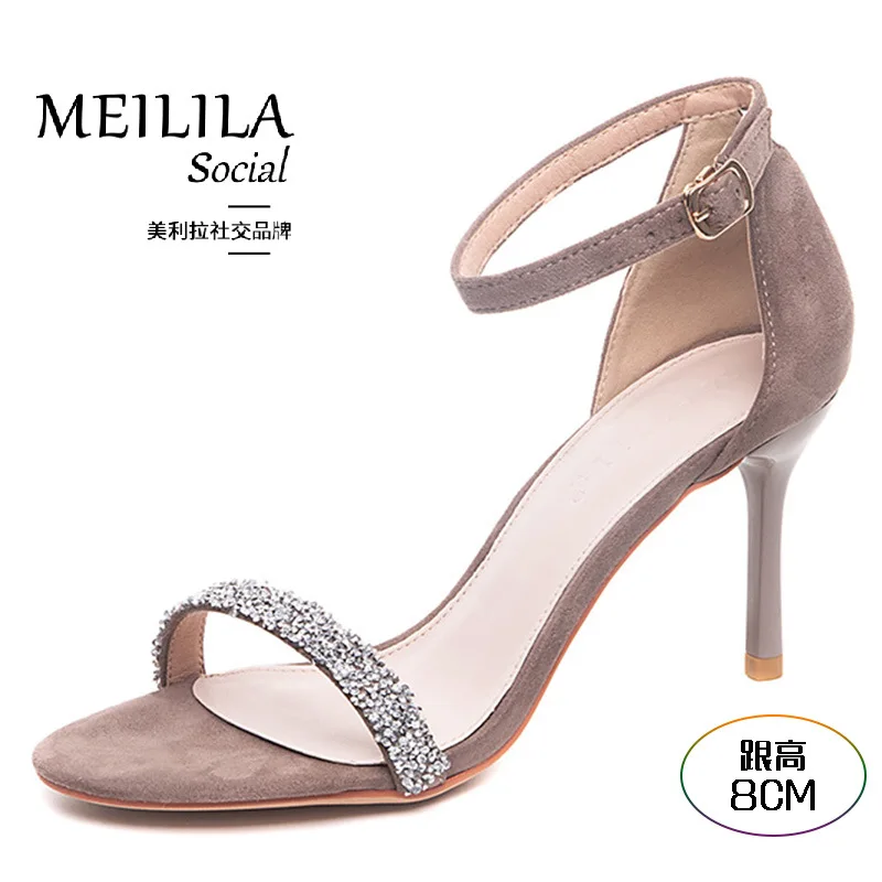 

Fashion Net red one line with fashion sandals women's thin heel