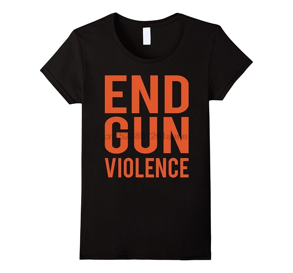 

Top Quality 2018 New Brand Short Sleeve Men End Gun Violence Broadcloth Crew Neck T Shirt