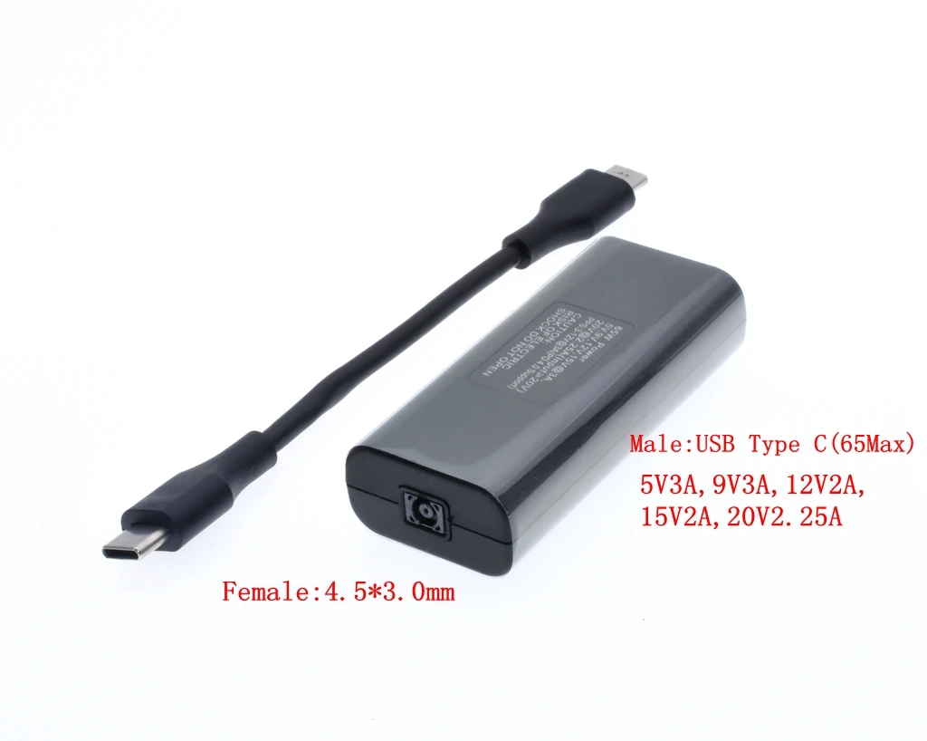Разъем питания ноутбука разъем Dc адаптер конвертер 4,5*3,0 мм Женский к usb type C разъем для Macbook Hp lenovo type-C зарядное устройство
