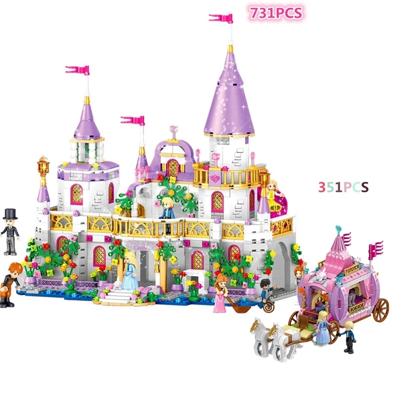 

731pcs Friends Princess Windsor Castle Building Blocks Toys Diy Royal Carriage Model Set With Figures Bricks Kit Toy Girls Gift