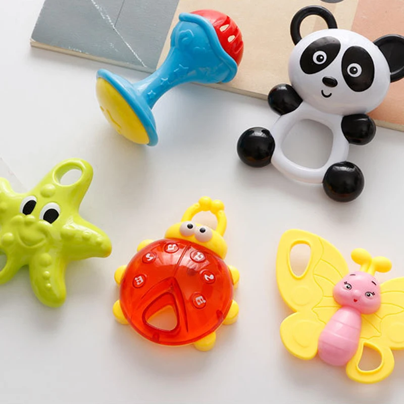 5 шт./компл. мультфильм детские погремушки Животные Игрушки для раннего развития