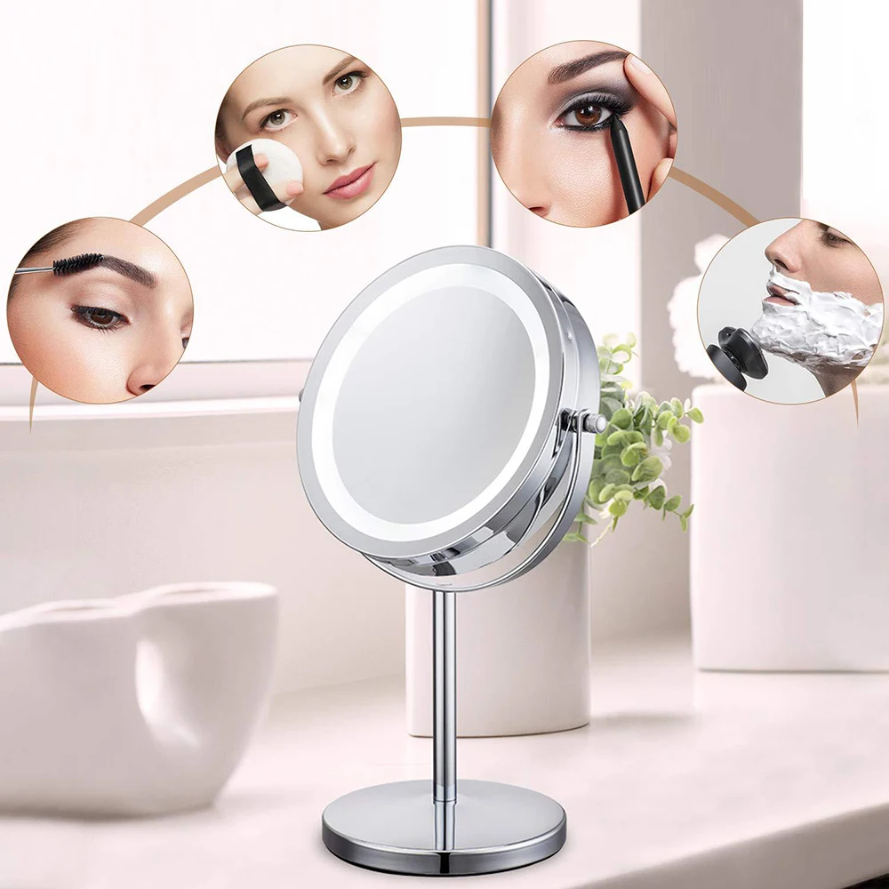 

Makeup Vanity Mirror with 10X 5X Lights LED Lighted Portable Hand Cosmetic Magnification Light Up Mirrors VIP Dropshipping