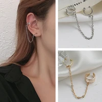 fashion no pierced ear clip earrings for women simple fake cartilage chain integrated ear cuff korean jewelry clip accessories