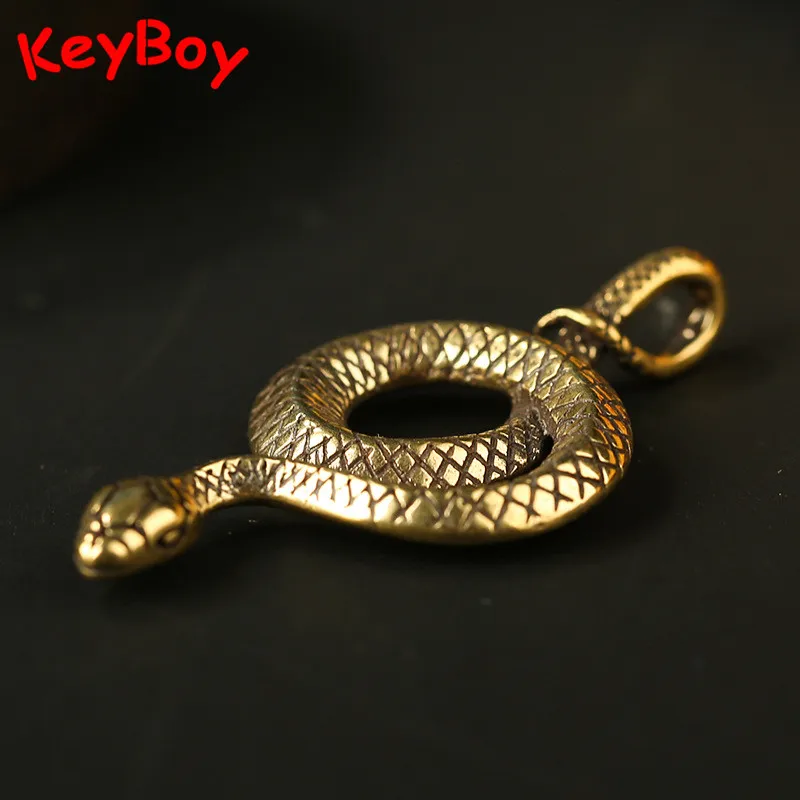 Винтажный брелок ручной работы из латуни Zoadic змея Висячие Подвески аксессуары