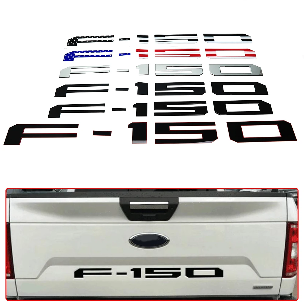 

Built-in Font Tailgate Badge Emblem Sticker 3D Car Tuning Rear Trunk Letters Nameplate Decals For Ford F150 F-150 Accessories