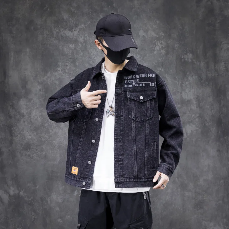 

2021 Spring Autumn New Men's Cotton Denim Jacket Male Casual Of The Lapel Outer Clothes Jacket Men Plus Large Size