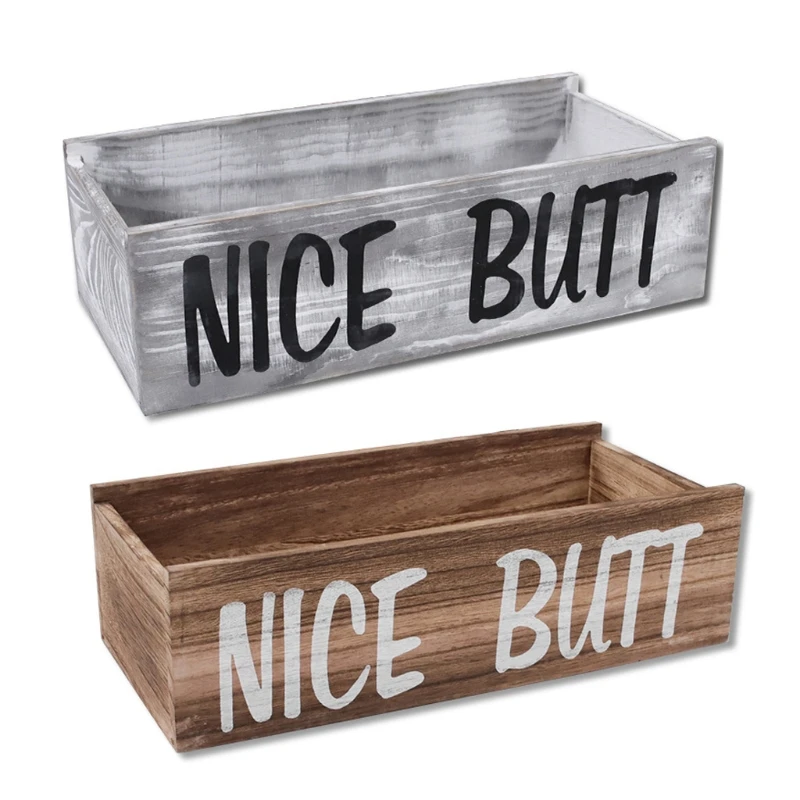 

Nice Butt Bathroom Decor Box Funny Toilet Paper Storage Organizer Holder Rustic Farmhouse Kitchen Table Counter Decoration H58C