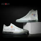 2020 новые мужские прозрачные повседневные туфли для скейтборда Модные дышащие туфли на плоской подошве Высокие Низкие трендовые мужские спортивные туфли прозрачные туфли