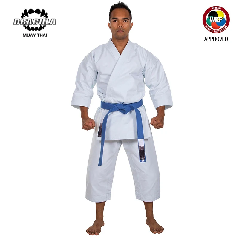 Dracula Wkf Professional White Karate Uniform with Waistband Belt Taekwondo Suit For Adult Children Women Men Kung Fu Training