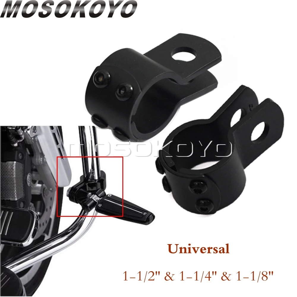 

2 шт., черные подножки для мотоциклов, зажимы для подножек для Harley Sportster Touring Dyna FayBoy 28/32/38 мм