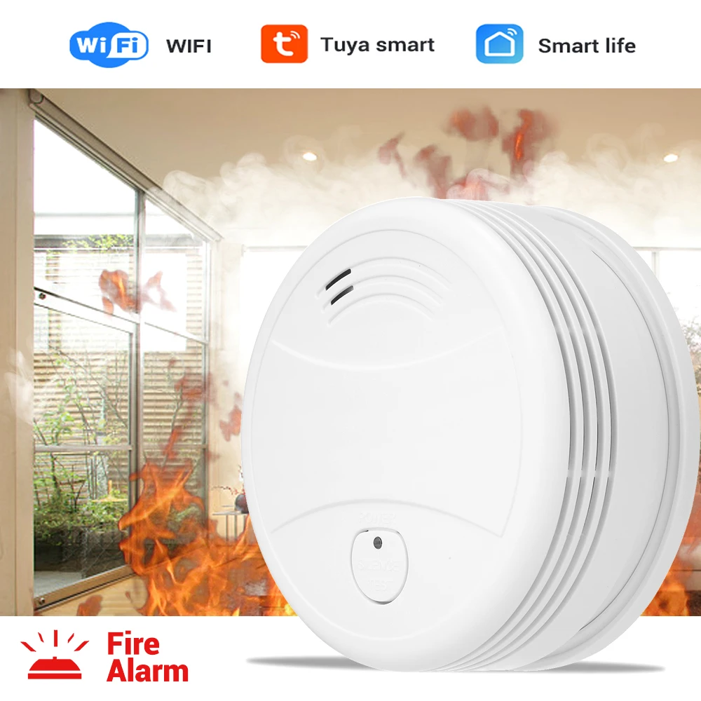 Детектор дыма с поддержкой Wi Fi и приложением Smart life 85 дБ|Детектор дыма| |
