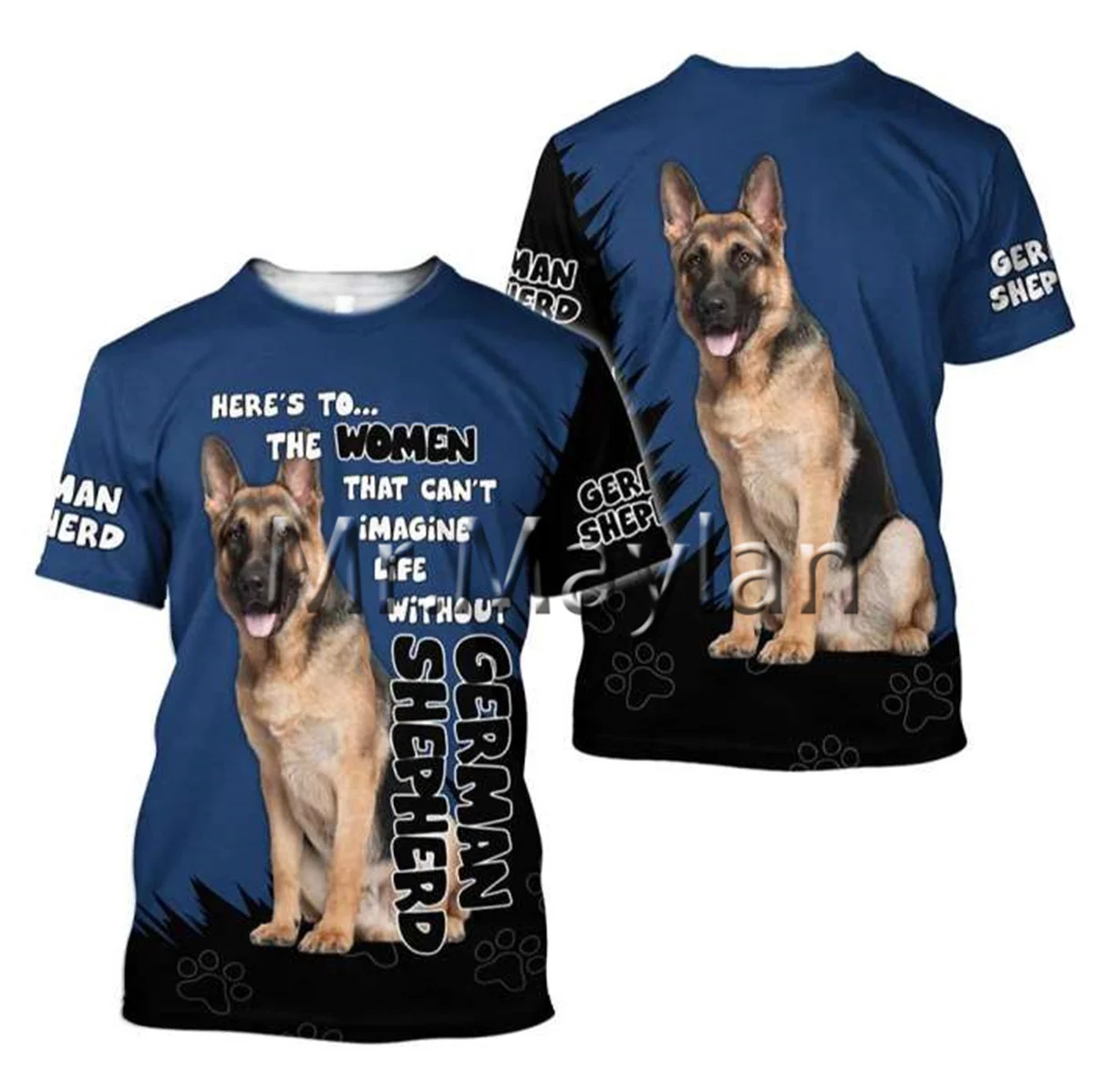 Футболка унисекс с 3d рисунком художественная футболка в стиле овчарки немецкий