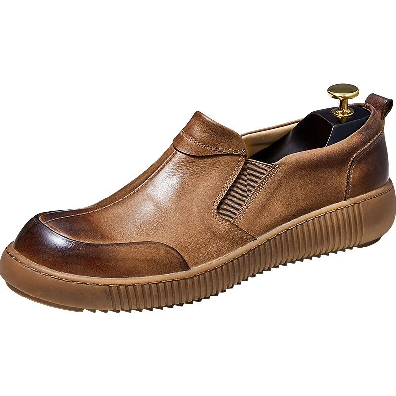 

Spring Autumn Loafer Shoes Driving Shoes Soft British Retro Men Shoes All-match Cowhide Business Casual Shoes Mens Dress Shoes