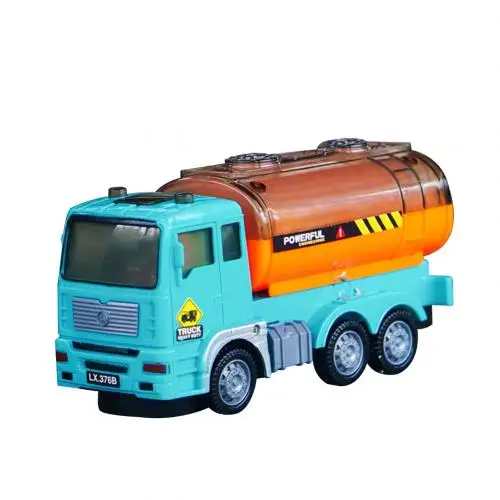 Orange Tanker 1:43 Diecast Engineering Toy Multi-directional Lighting Oil Tanker Loader Mixer Truck Model Kids Electric Car Toy - Цвет: Orange Tanker