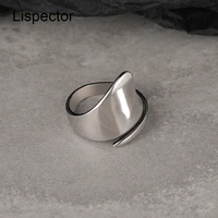 lispector 925 sterling silver korean irregular glossy rings for women minimalist hip hop rock wide ring unisex statement jewelry