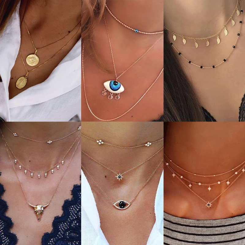 Tocona 15 стилей богемное ожерелье с подвеской в виде Луны искусственное бабочки