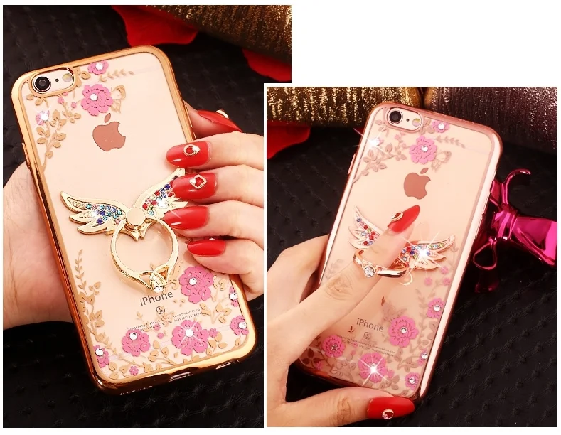 Bling Finger Ring Cat павлин из алмазов Блестящий держатель чехол для телефона Xiaomi 6 Plus 5X Play