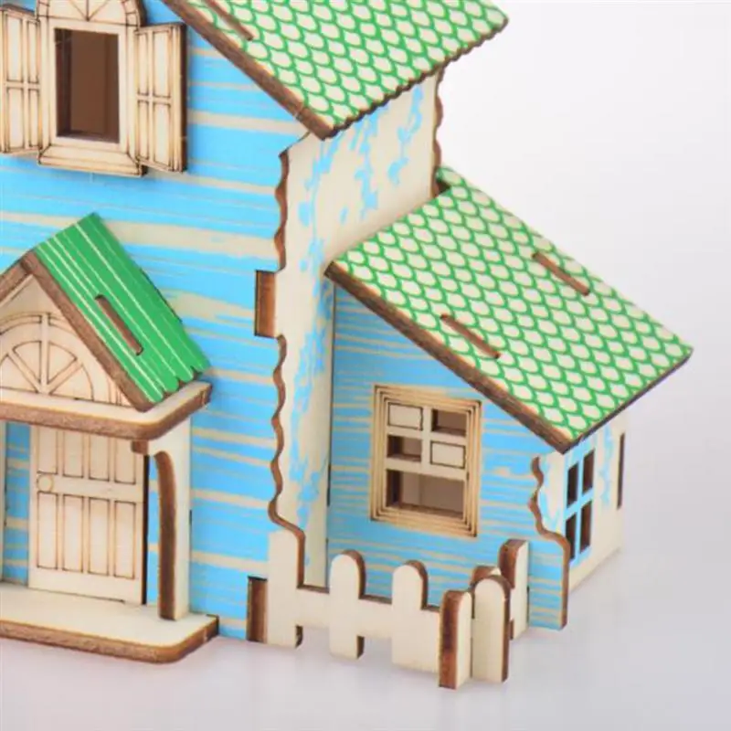 1 Набор 3D DIY Дом головоломка Деревенский Дом Забавный Развивающие деревянные строительные игрушки для детей Рождественский подарок