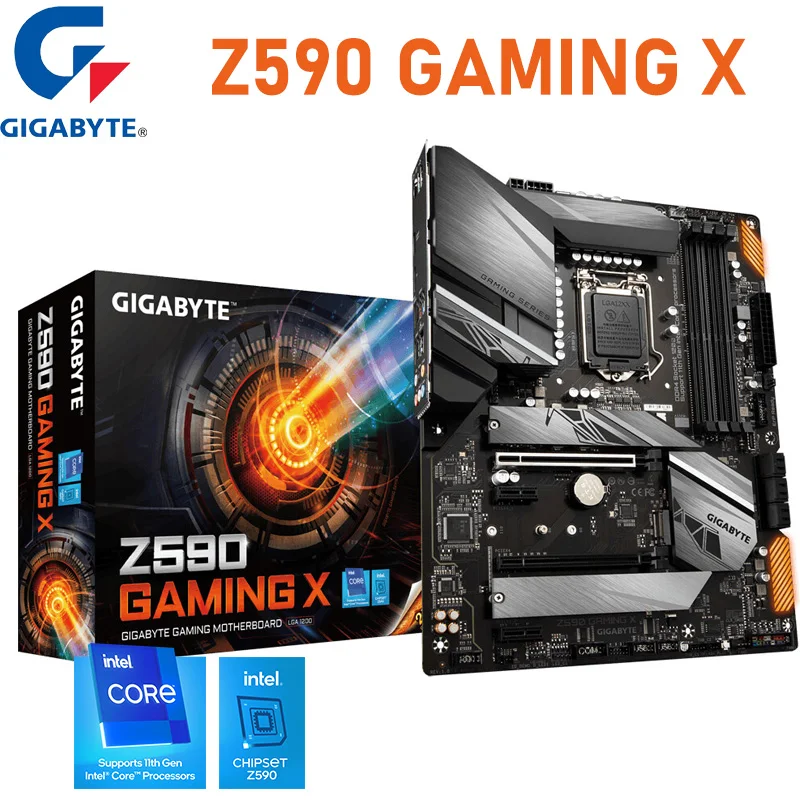 

LGA 1200 Gigabyte Z590 GAMING X Motherboard DDR4 128GB Support 10th-Gen/11th-Gen Intel CPU Z590 Mainboard 1200 OC VRM New