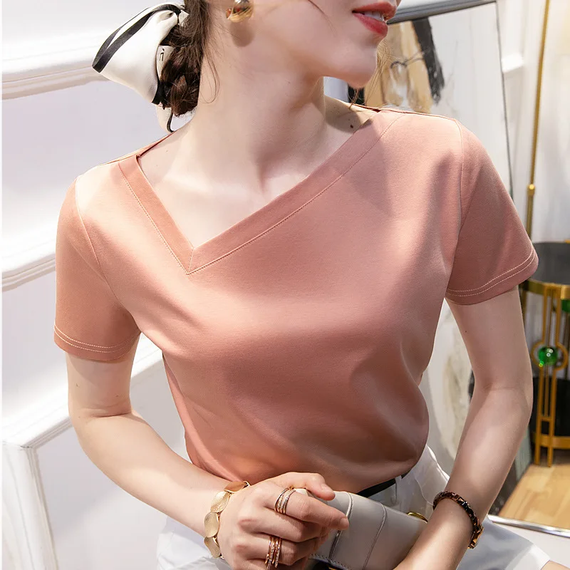 

Slim Summer T Shirt Women 2021 New Planet Print Casual Slim Women Tops Black