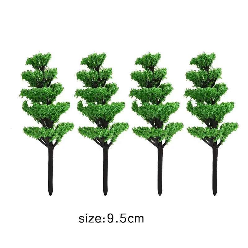 9cm 4 шт./компл. искусственная мини дерево зеленая поддельная елка полимерные фигурки Фея Сад миниатюрные рождественские украшения DIY террариум - Цвет: 9cm