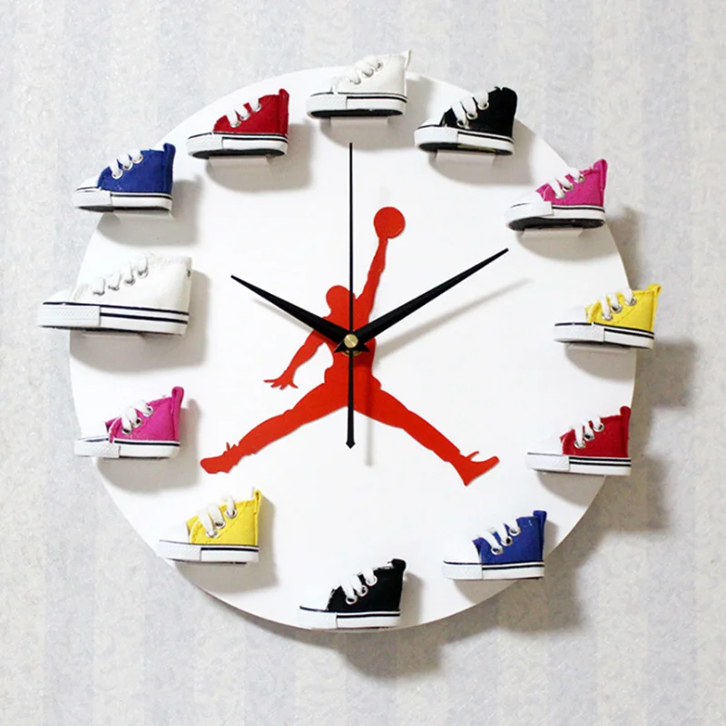 

3D спортивная обувь настенные часы кроссовки декоративный виниловый часы Современный дизайн настенный Декор 3D спортивная обувь настенные ч...