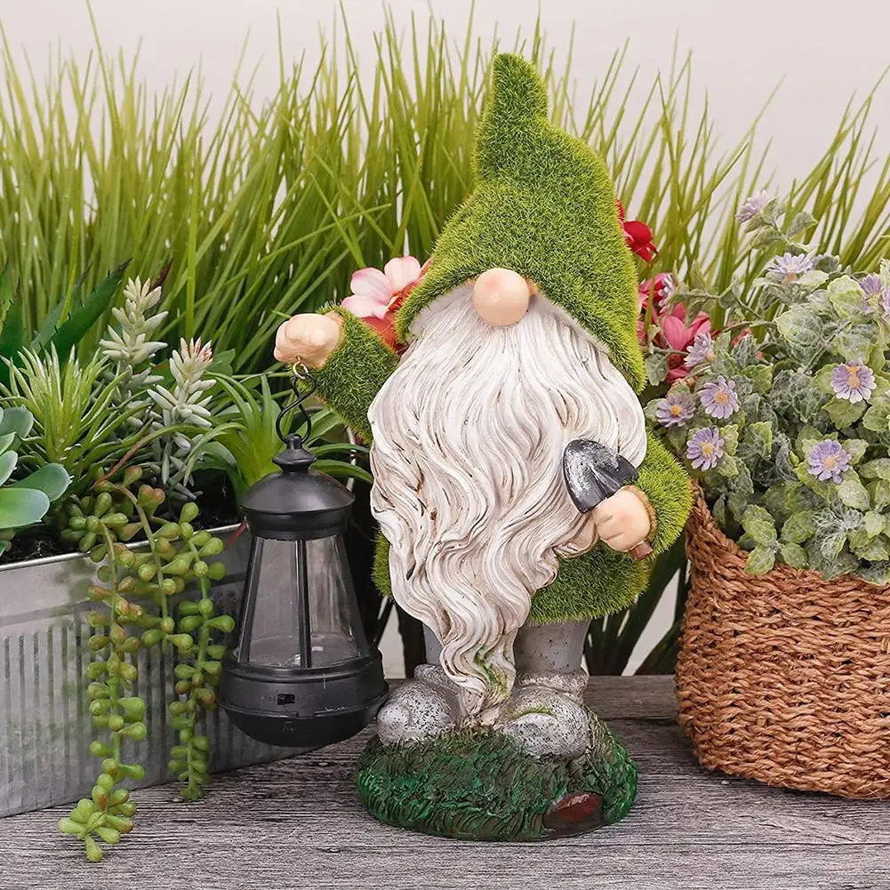 

Флокирование гном, солнечное садовое освещение Статуи на открытом воздухе Декор стекались Гном с компонентами по хорошей цене Фонари фигур...