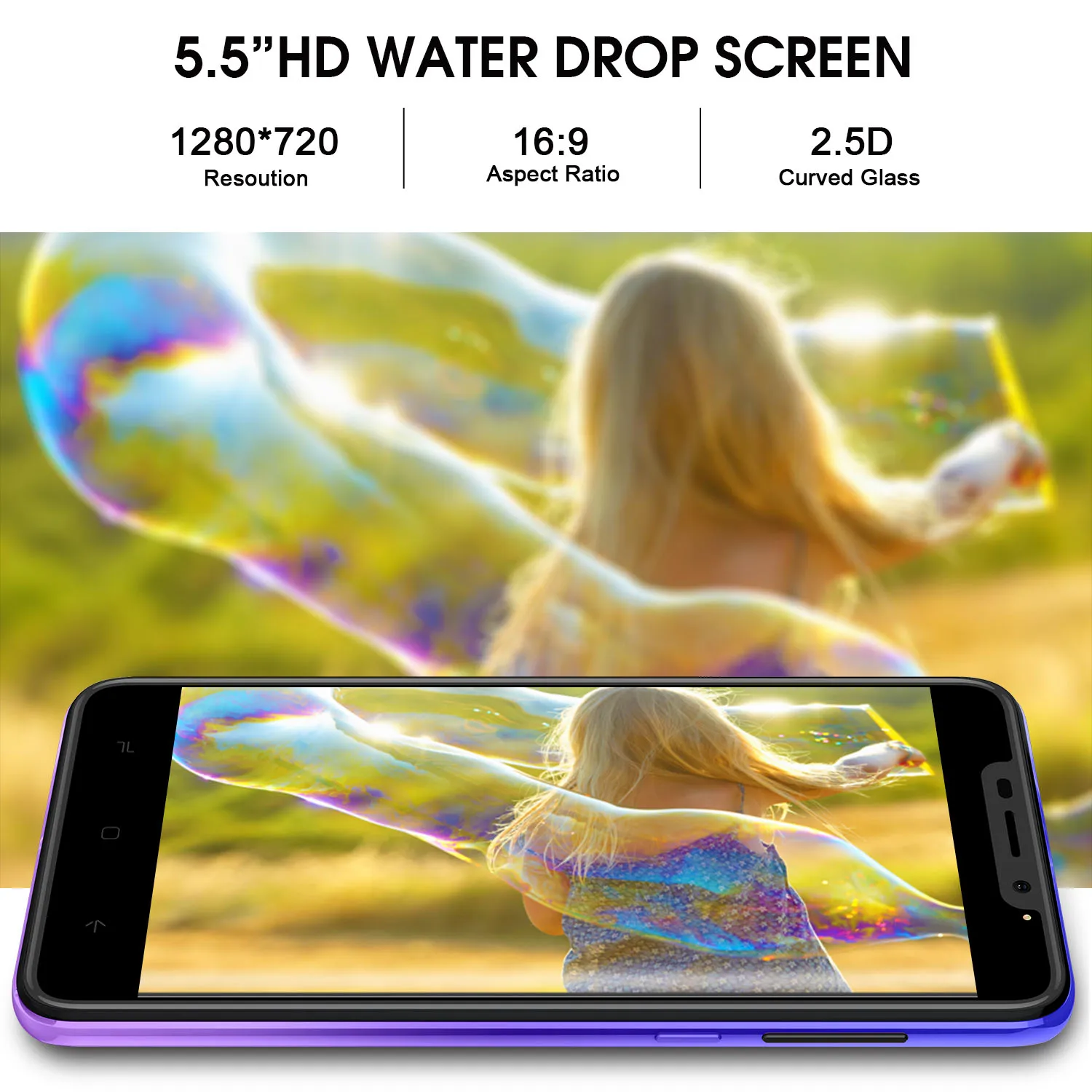 DUODUOGO G55 мобильный телефон Android 9,0 3 ГБ ОЗУ 16 Гб ПЗУ 13MP+ 5MP 5," HD ips 4800mAh отпечаток пальца 4G celular смартфон мобильный телефон