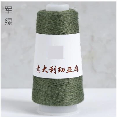 army green 100 г/лот итальянская тонкая пряжа рами рами летняя ручная вязка нитки для вязания - Цвет: army green