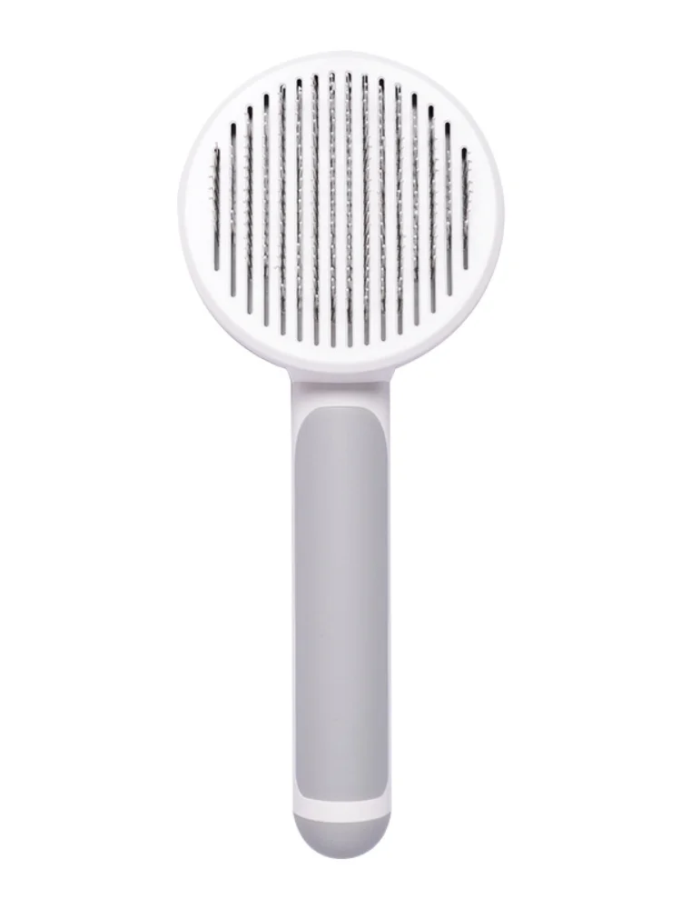 

New pet products round head pet comb cat comb stainless steel needle dog brush self-cleaning comb