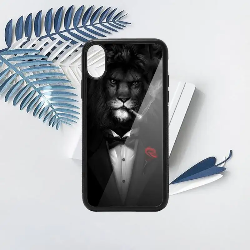 

King of the forest lion horror animal Phone Case PC for iPhone 11 12 pro XS MAX 8 7 6 6S Plus X 5S SE 2020 XR