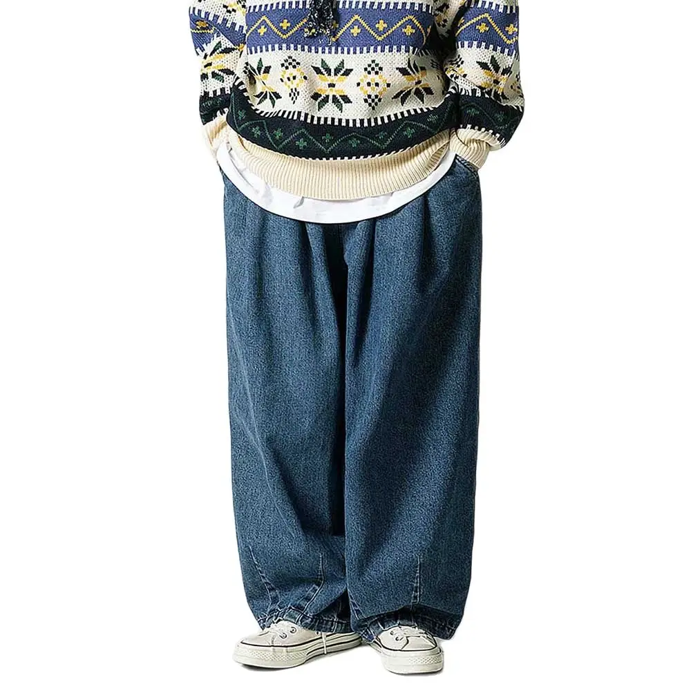 Trend bf Style Wide Leg Hiphop Harem Jeans Men and Women Casual Denim Pants Loose Baggy Trousers Streetwear Oversize Jeans