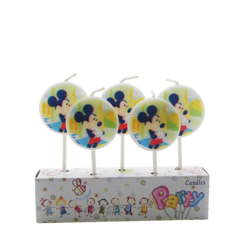 MIckey Candle 5 шт./компл. ребенок с днем рождения свечи украшения игры "Покемон го" Прекрасный Пикачу торт буж детского дня рождения торт фигурки жениха и невесты; Свадебные украшения питания - Цвет: MIckey Candle