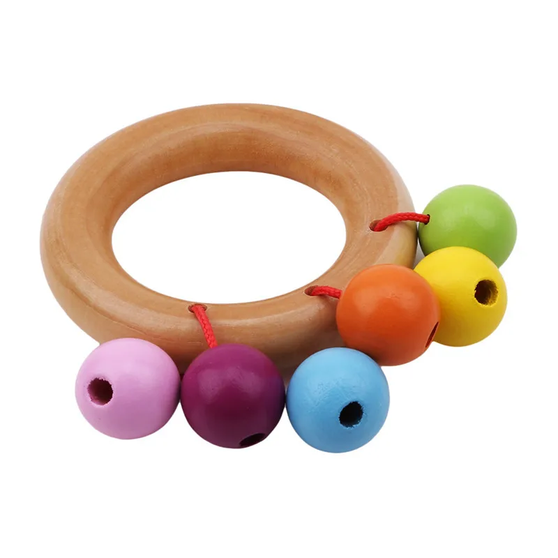 

Wood Rattle Baby Toys Newbron Bed Mobile Toy Handbell Musical Educational Instrument Toddler Teether Rattles Baby Toy 0-12 Month