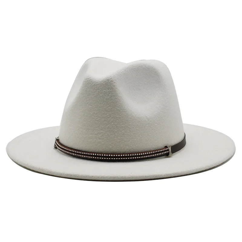 

Fedora Hat Hawkins Felt Cap Wide Brim Ladies Trilby Chapeu Feminino Hat Women Men Jazz Church Godfather Sombrero Caps 56-60cm