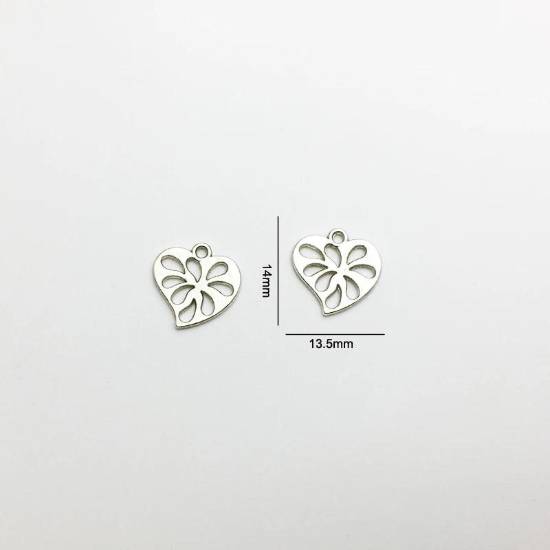 30 шт./лот модное серебряное кольцо с покрытием из вырез в форме сердца Шарм