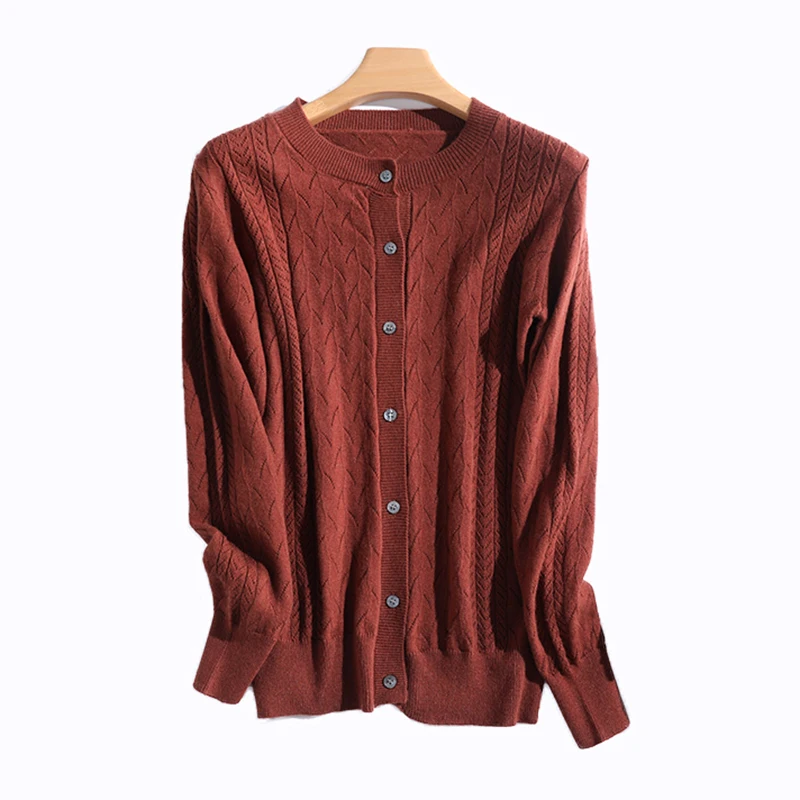 Cashmere Cardigan Women Button O-Neck Sweater Autumn Winter Female Long Sleeve Women's Sweaters Knitted Solid Soft Fashion 2021 |