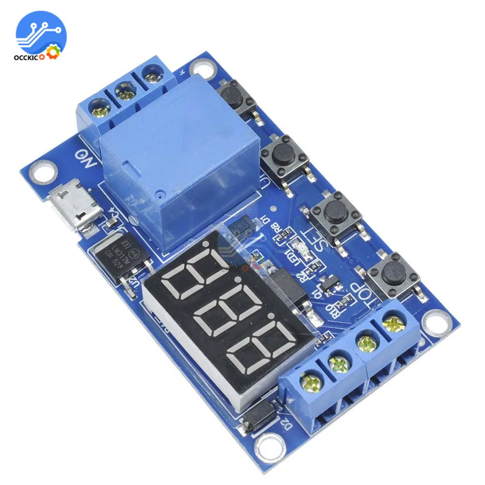 Микро USB DC 5V Реле светодиодный цифровой дисплей высокая точность цикла реле