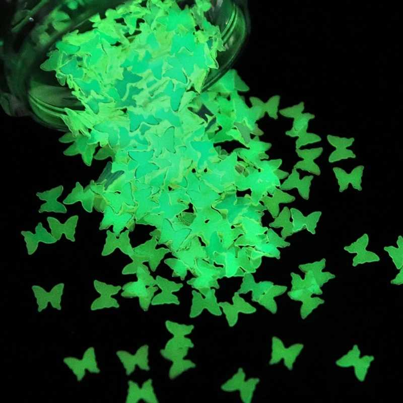 

4 Styles Luminous Sequins Glow In the Dark Glitters Fluorescent Sequins Resin Jewelry Findings Nail Art Decor Craft Tool M0XF