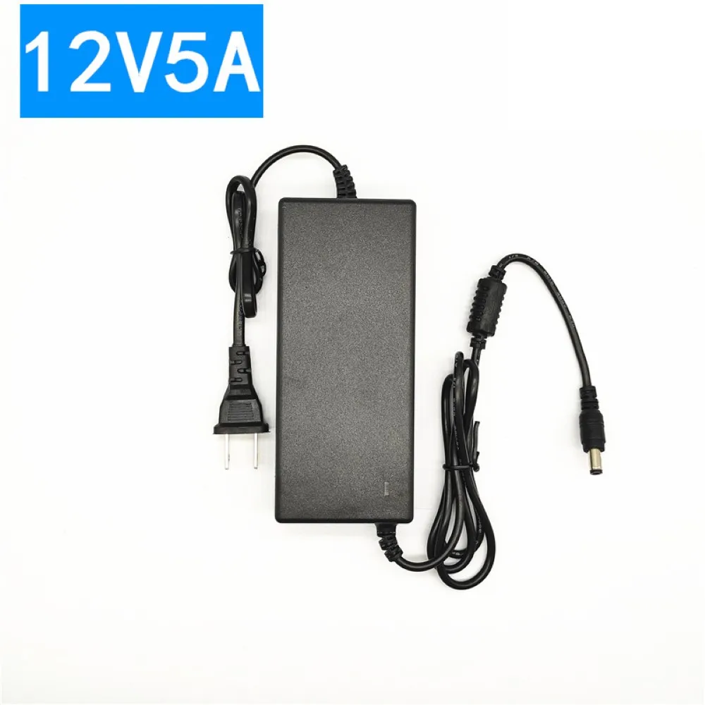 

DC 12V 5A Power Adapter 60W Constant Current US/EU Plug Household Power Supply Adapter for Monitor Display LED Light Strip