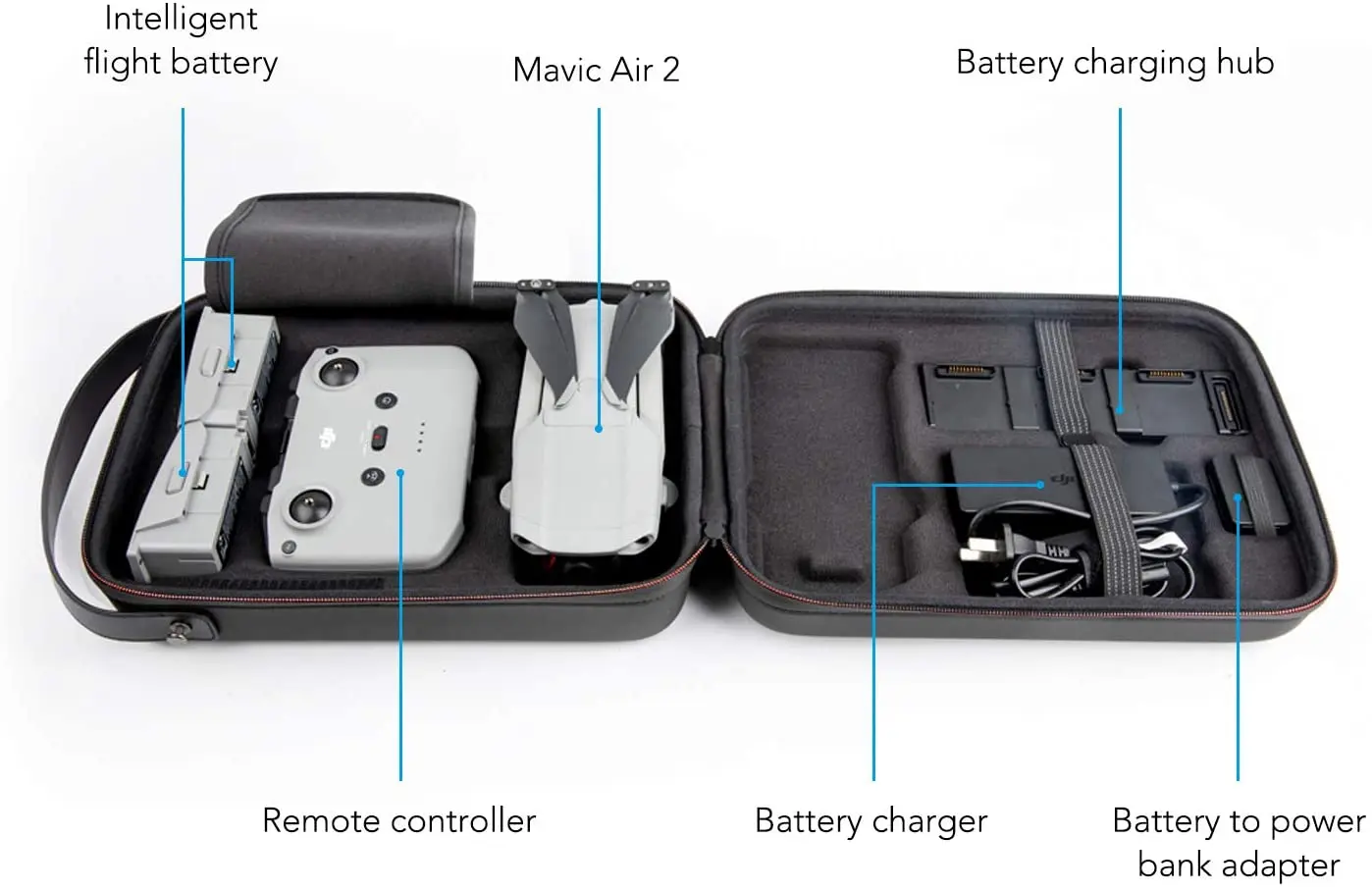 Оригинальный чехол для переноски PGYTECH DJI Mavic Air2 Жесткая Сумка водонепроницаемая