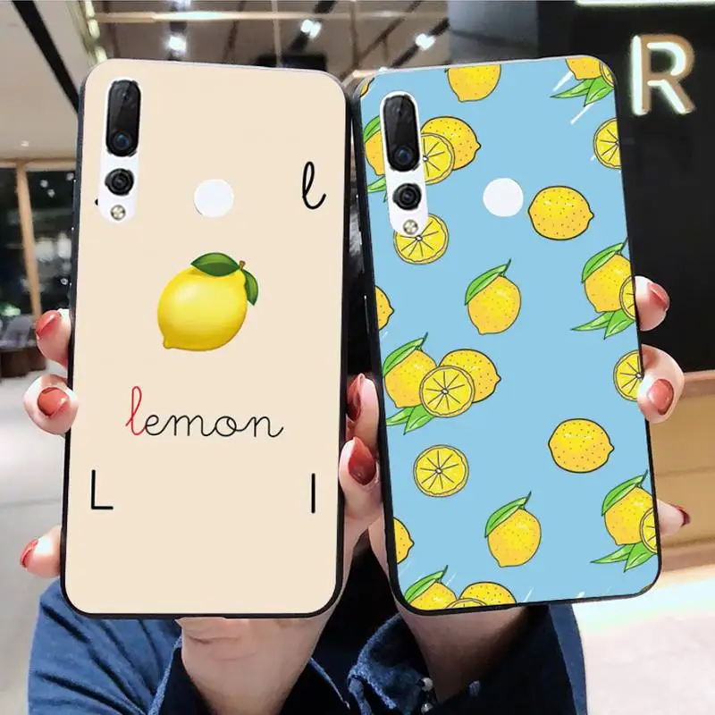 CUTEWANAN мягкий чехол для телефона с фруктами лимонами летом черный Huawei Honor 30 20 10 9 8 8x