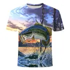 Новинка 2021, Мужская футболка с 3D удочкой для рыбалки, Повседневная забавная Мужская и женская футболка с принтом рыбы в стиле хип-хоп, Мужская футболка в стиле Харадзюку, размеры в азиатском стиле