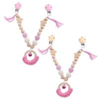 baby wooden toys pram clip hanging baby toys mobile bed holder music rattle pacifier dummy clip play gym toys 85de