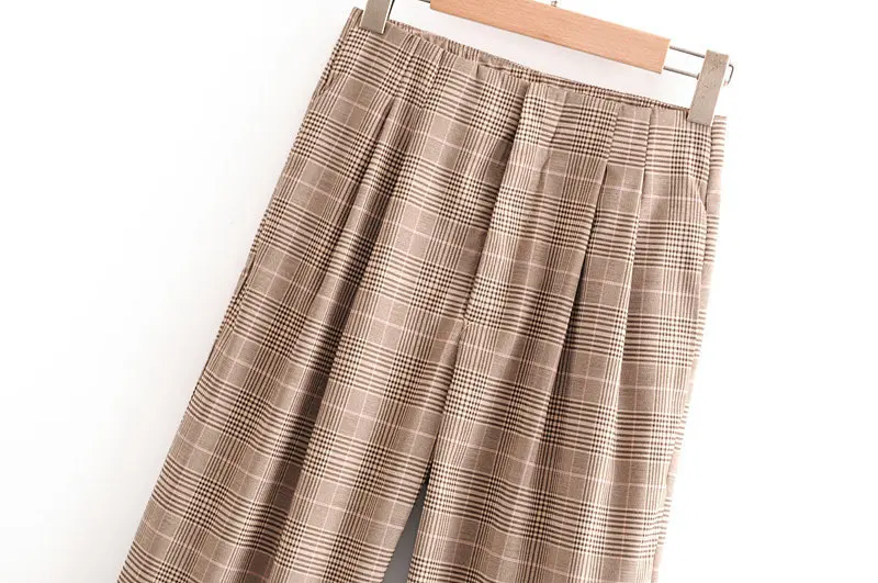 ROHOPO классические клетчатые длинные брюки цвета хаки в полоску прямые офисные