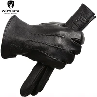 2021 fashion deerskin mens glovesbest selling soft mens winter gloveskeep warm black gloves men wave design 8001n